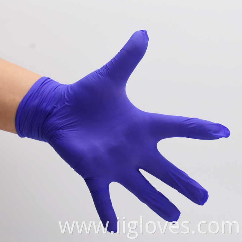 Customised experiment high quality blue glovent nitrile gloves individually packaged glove powder free blue for work